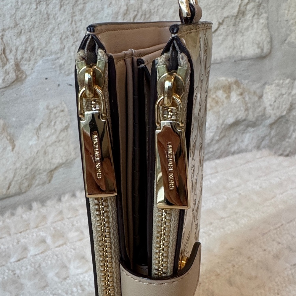 Michael Kors Metallic Gold Embossed Clutch - Picture 5 of 8